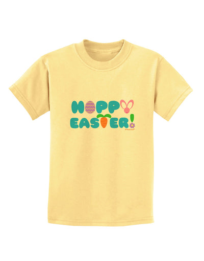 Cute Decorative Hoppy Easter Design Childrens T-Shirt by TooLoud-Childrens T-Shirt-TooLoud-Daffodil-Yellow-X-Small-Davson Sales