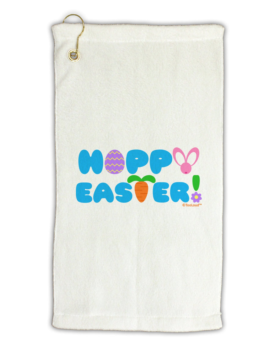 Cute Decorative Hoppy Easter Design Micro Terry Gromet Golf Towel 16 x 25 inch by TooLoud