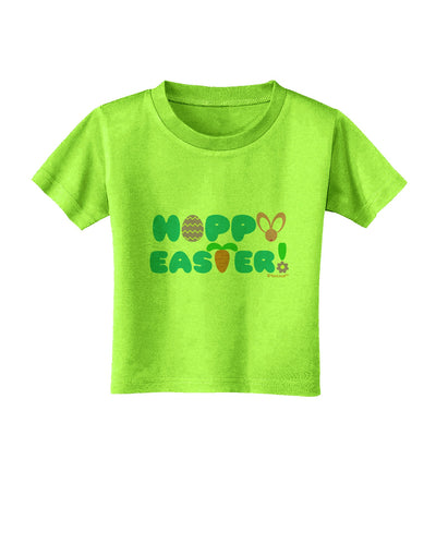 Cute Decorative Hoppy Easter Design Toddler T-Shirt by TooLoud-Toddler T-Shirt-TooLoud-Lime-Green-2T-Davson Sales