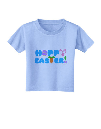 Cute Decorative Hoppy Easter Design Toddler T-Shirt by TooLoud-Toddler T-Shirt-TooLoud-Aquatic-Blue-2T-Davson Sales