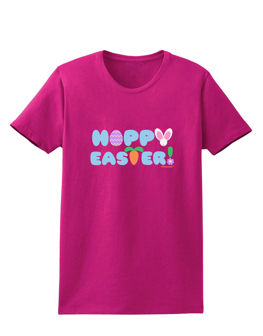 Cute Decorative Hoppy Easter Design Womens Dark T-Shirt by TooLoud-Womens T-Shirt-TooLoud-Black-X-Small-Davson Sales