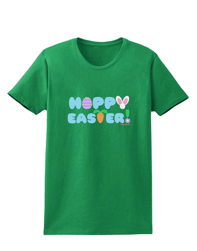 Cute Decorative Hoppy Easter Design Womens Dark T-Shirt by TooLoud-Womens T-Shirt-TooLoud-Kelly-Green-X-Small-Davson Sales