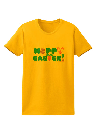 Cute Decorative Hoppy Easter Design Womens T-Shirt by TooLoud-Womens T-Shirt-TooLoud-Gold-X-Small-Davson Sales