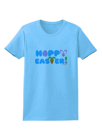 Cute Decorative Hoppy Easter Design Womens T-Shirt by TooLoud-Womens T-Shirt-TooLoud-Aquatic-Blue-X-Small-Davson Sales