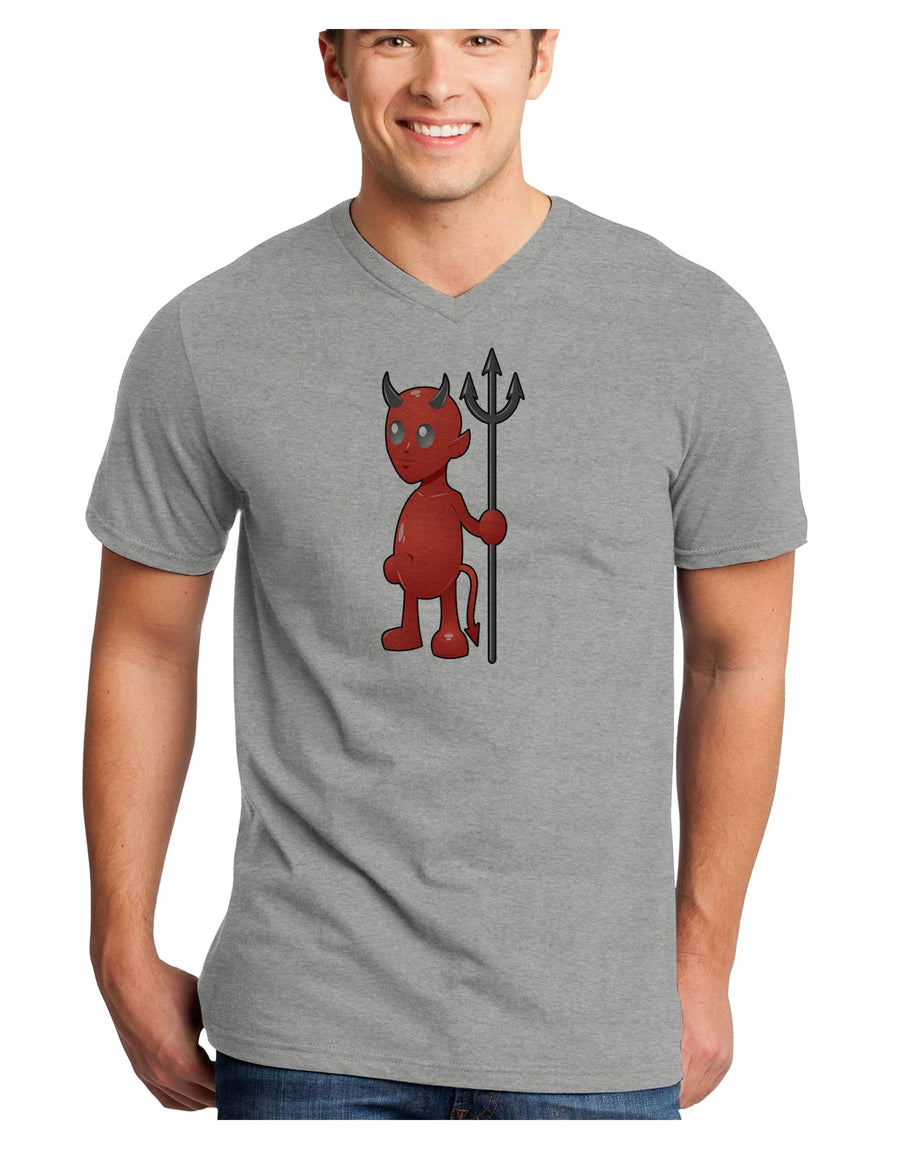 Cute Devil - Halloween Design Adult V-Neck T-shirt-Mens V-Neck T-Shirt-TooLoud-White-Small-Davson Sales