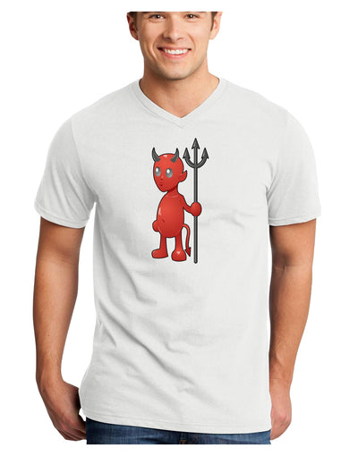 Cute Devil - Halloween Design Adult V-Neck T-shirt-Mens V-Neck T-Shirt-TooLoud-White-Small-Davson Sales