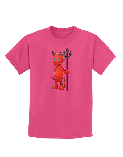 Cute Devil - Halloween Design Childrens Dark T-Shirt-Childrens T-Shirt-TooLoud-Sangria-X-Small-Davson Sales