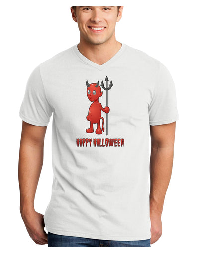 Cute Devil - Happy Halloween Design Adult V-Neck T-shirt-Mens V-Neck T-Shirt-TooLoud-White-Small-Davson Sales