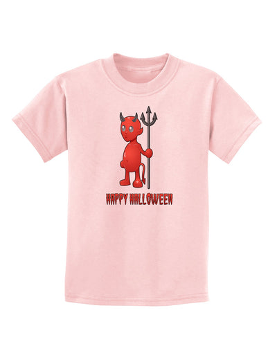 Cute Devil - Happy Halloween Design Childrens T-Shirt-Childrens T-Shirt-TooLoud-PalePink-X-Small-Davson Sales