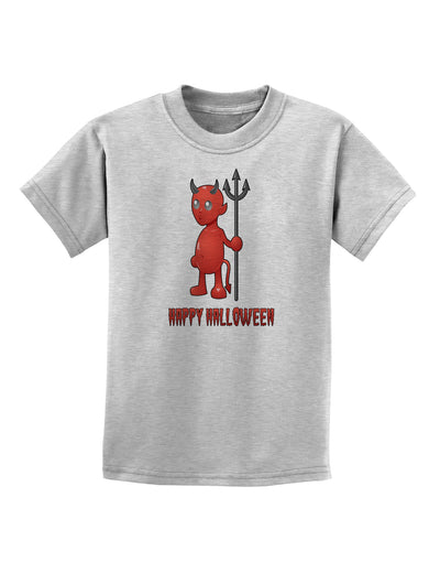 Cute Devil - Happy Halloween Design Childrens T-Shirt-Childrens T-Shirt-TooLoud-AshGray-X-Small-Davson Sales