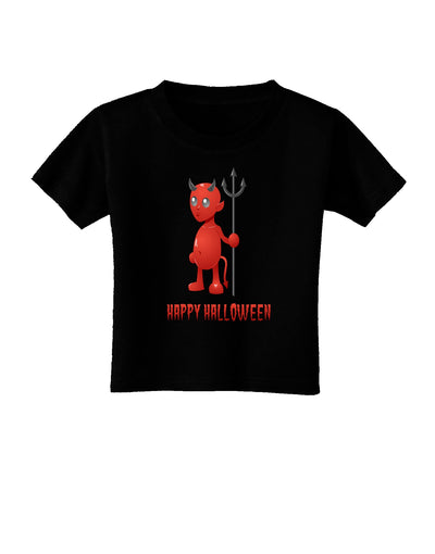 Cute Devil - Happy Halloween Design Toddler T-Shirt Dark-Toddler T-Shirt-TooLoud-Black-06-Months-Davson Sales