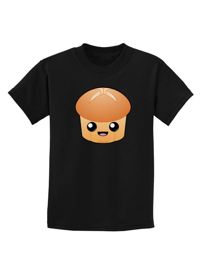 Cute Dinner Roll Childrens Dark T-Shirt-Childrens T-Shirt-TooLoud-Black-X-Small-Davson Sales