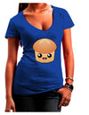 Cute Dinner Roll Juniors V-Neck Dark T-Shirt-Womens V-Neck T-Shirts-TooLoud-Royal-Blue-Juniors Fitted Small-Davson Sales