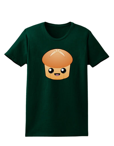 Cute Dinner Roll Womens Dark T-Shirt-TooLoud-Forest-Green-Small-Davson Sales