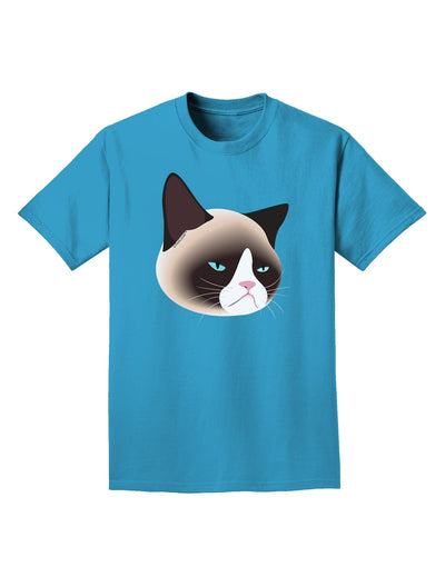 Cute Disgruntled Siamese Cat Adult Dark T-Shirt-Mens T-Shirt-TooLoud-Turquoise-Small-Davson Sales