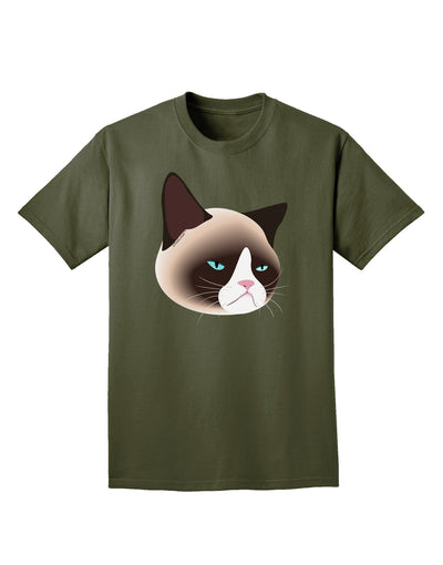 Cute Disgruntled Siamese Cat Adult Dark T-Shirt-Mens T-Shirt-TooLoud-Military-Green-Small-Davson Sales