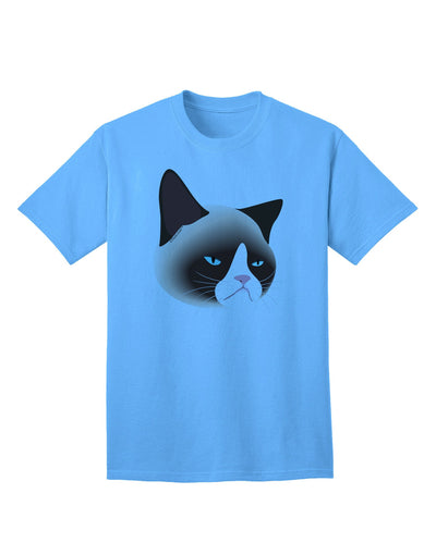 Cute Disgruntled Siamese Cat Adult T-Shirt-Mens T-Shirt-TooLoud-Aquatic-Blue-Small-Davson Sales