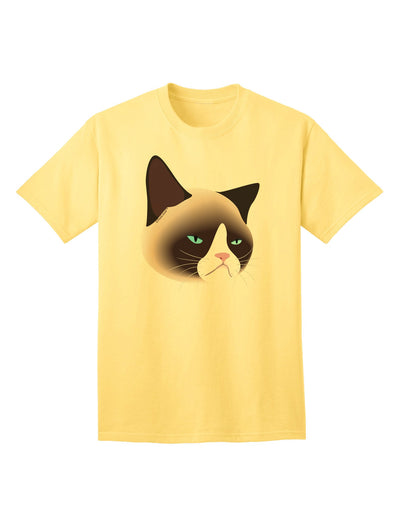 Cute Disgruntled Siamese Cat Adult T-Shirt-Mens T-Shirt-TooLoud-Yellow-Small-Davson Sales