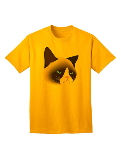 Cute Disgruntled Siamese Cat Adult T-Shirt-Mens T-Shirt-TooLoud-Gold-Small-Davson Sales