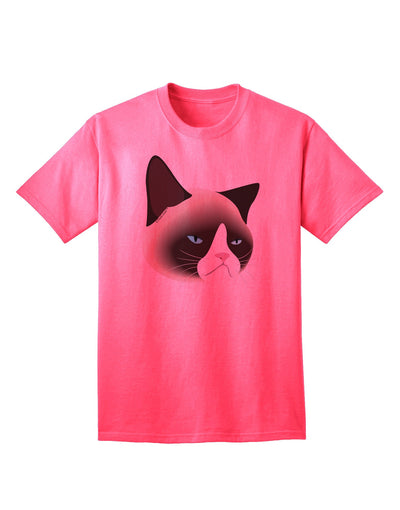 Cute Disgruntled Siamese Cat Adult T-Shirt-Mens T-Shirt-TooLoud-Neon-Pink-Small-Davson Sales