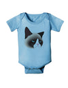 Cute Disgruntled Siamese Cat Baby Romper Bodysuit-Baby Romper-TooLoud-LightBlue-06-Months-Davson Sales