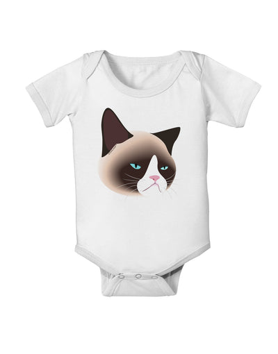 Cute Disgruntled Siamese Cat Baby Romper Bodysuit-Baby Romper-TooLoud-White-06-Months-Davson Sales