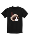 Cute Disgruntled Siamese Cat Childrens Dark T-Shirt-Childrens T-Shirt-TooLoud-Black-X-Small-Davson Sales