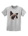 Cute Disgruntled Siamese Cat Childrens T-Shirt-Childrens T-Shirt-TooLoud-AshGray-X-Small-Davson Sales