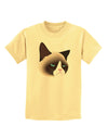 Cute Disgruntled Siamese Cat Childrens T-Shirt-Childrens T-Shirt-TooLoud-Daffodil-Yellow-X-Small-Davson Sales