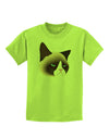 Cute Disgruntled Siamese Cat Childrens T-Shirt-Childrens T-Shirt-TooLoud-Lime-Green-X-Small-Davson Sales