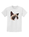 Cute Disgruntled Siamese Cat Childrens T-Shirt-Childrens T-Shirt-TooLoud-White-X-Small-Davson Sales