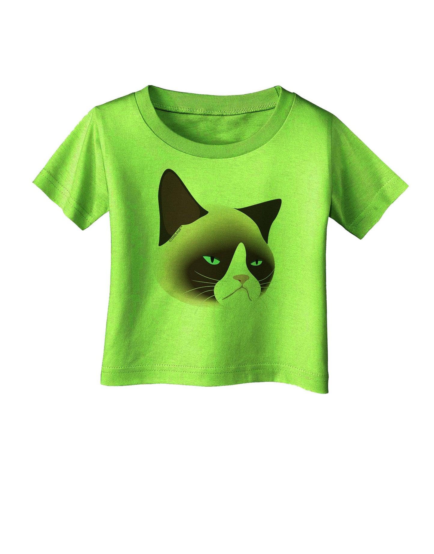 Cute Disgruntled Siamese Cat Infant T-Shirt-Infant T-Shirt-TooLoud-Lime-Green-06-Months-Davson Sales