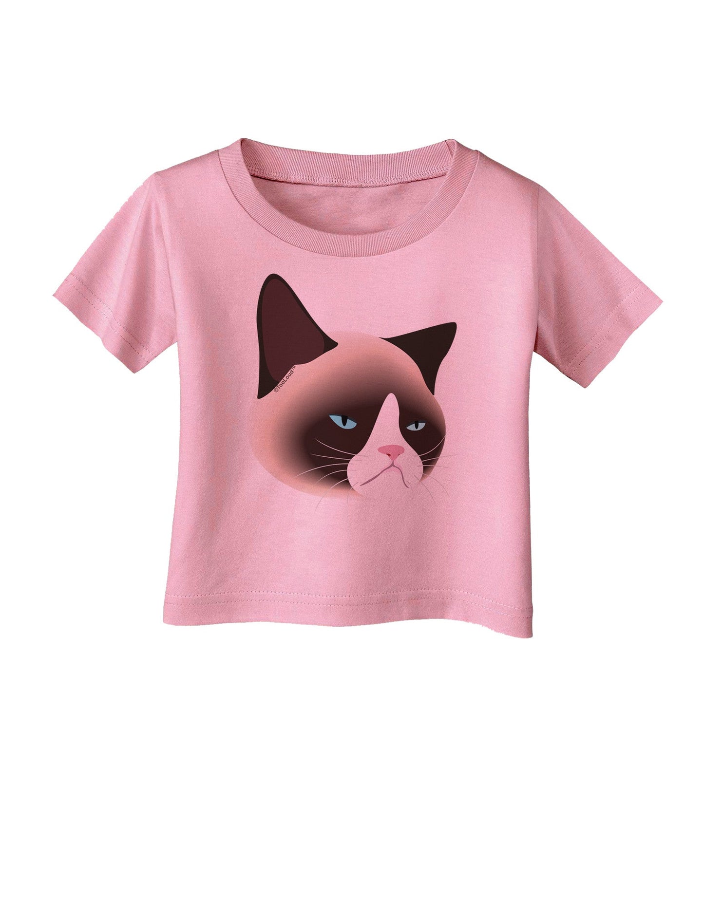 Cute Disgruntled Siamese Cat Infant T-Shirt-Infant T-Shirt-TooLoud-Candy-Pink-06-Months-Davson Sales