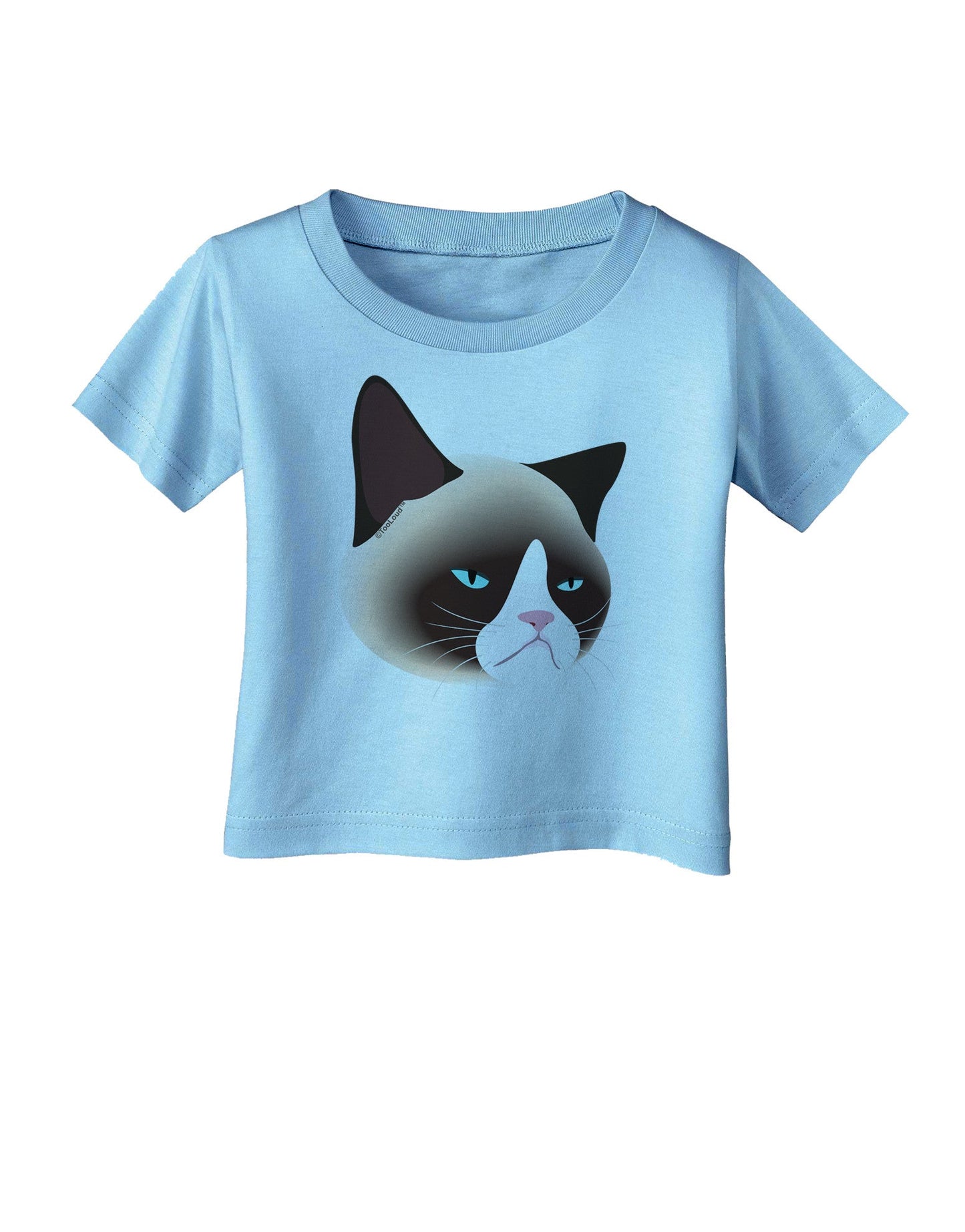 Cute Disgruntled Siamese Cat Infant T-Shirt-Infant T-Shirt-TooLoud-Aquatic-Blue-06-Months-Davson Sales