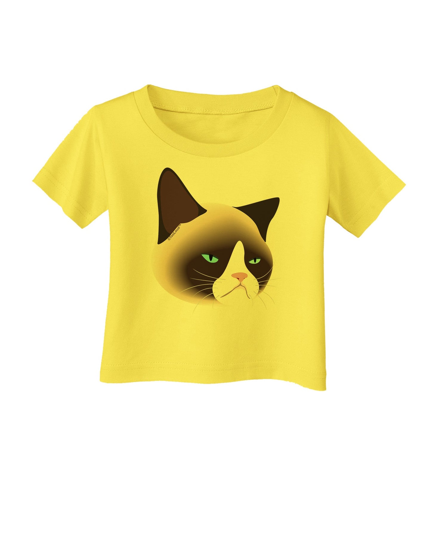 Cute Disgruntled Siamese Cat Infant T-Shirt-Infant T-Shirt-TooLoud-Yellow-06-Months-Davson Sales