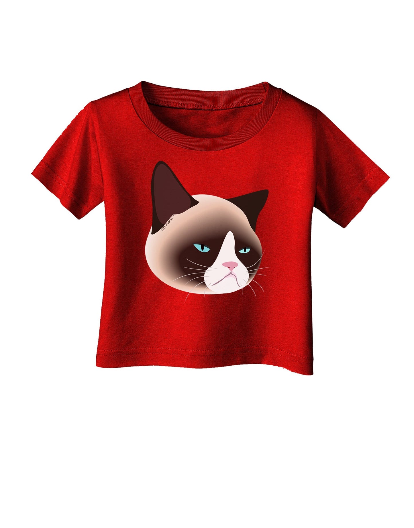 Cute Disgruntled Siamese Cat Infant T-Shirt Dark-Infant T-Shirt-TooLoud-Red-06-Months-Davson Sales