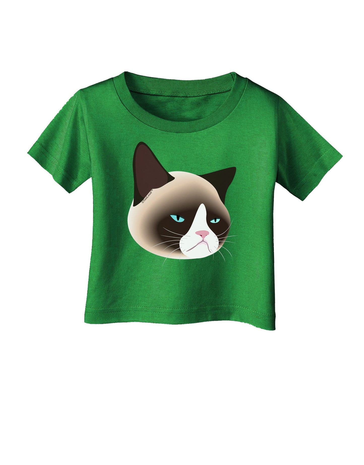 Cute Disgruntled Siamese Cat Infant T-Shirt Dark-Infant T-Shirt-TooLoud-Clover-Green-06-Months-Davson Sales
