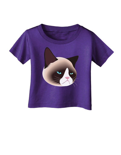 Cute Disgruntled Siamese Cat Infant T-Shirt Dark by-Infant T-Shirt-TooLoud-Purple-06-Months-Davson Sales