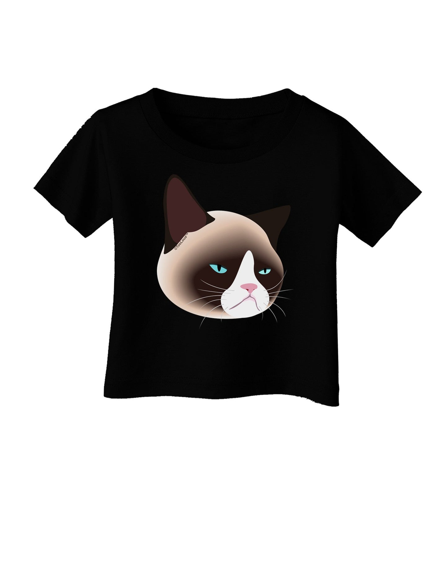 Cute Disgruntled Siamese Cat Infant T-Shirt Dark-Infant T-Shirt-TooLoud-Black-06-Months-Davson Sales