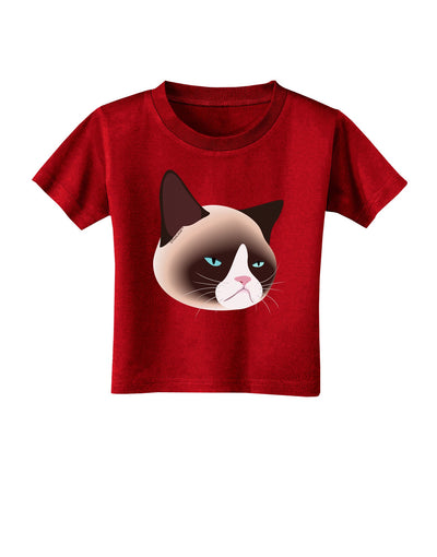 Cute Disgruntled Siamese Cat Toddler T-Shirt Dark-Toddler T-Shirt-TooLoud-Red-2T-Davson Sales