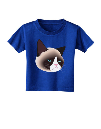 Cute Disgruntled Siamese Cat Toddler T-Shirt Dark-Toddler T-Shirt-TooLoud-Royal-Blue-2T-Davson Sales