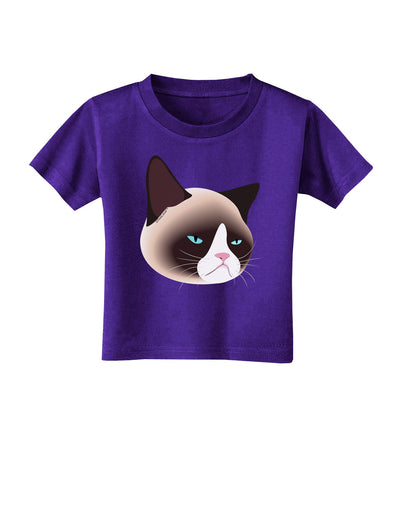 Cute Disgruntled Siamese Cat Toddler T-Shirt Dark-Toddler T-Shirt-TooLoud-Purple-2T-Davson Sales