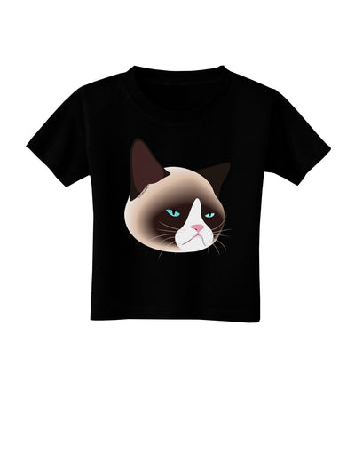 Cute Disgruntled Siamese Cat Toddler T-Shirt Dark by-Toddler T-Shirt-TooLoud-Black-2T-Davson Sales