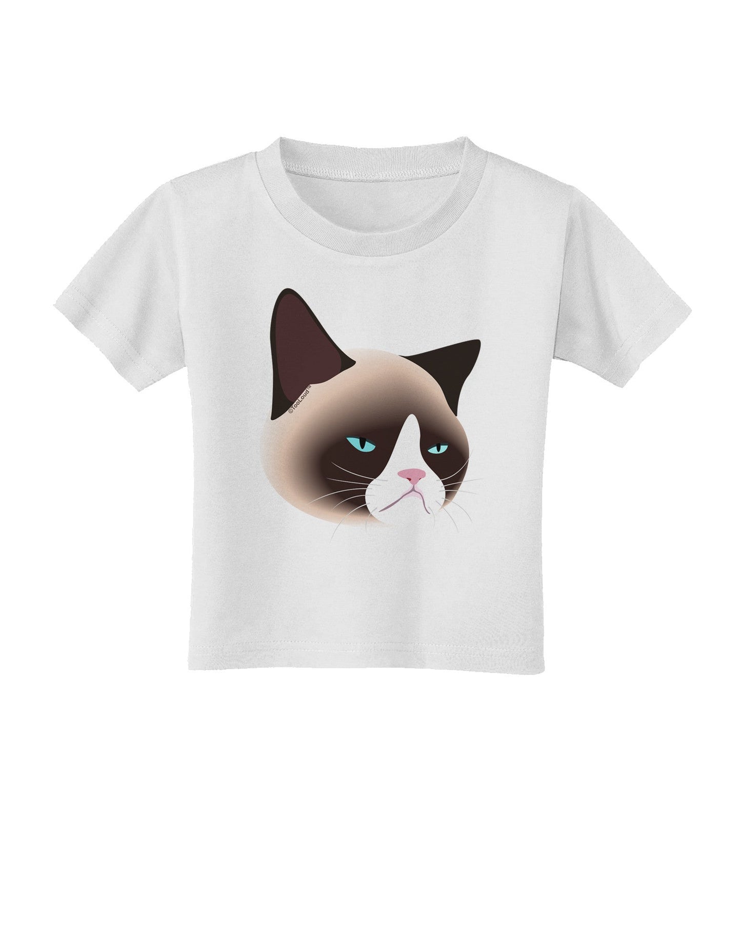 Cute Disgruntled Siamese Cat Toddler T-Shirt-Toddler T-Shirt-TooLoud-White-2T-Davson Sales