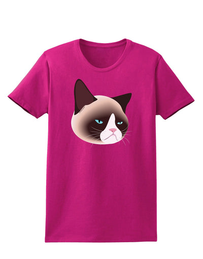 Cute Disgruntled Siamese Cat Womens Dark T-Shirt-Womens T-Shirt-TooLoud-Hot-Pink-Small-Davson Sales