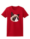 Cute Disgruntled Siamese Cat Womens Dark T-Shirt-TooLoud-Red-X-Small-Davson Sales