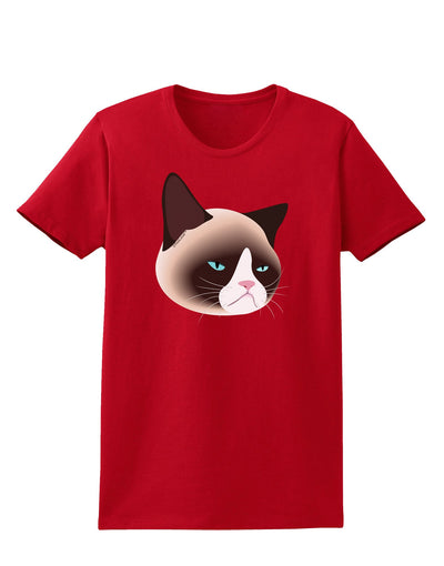 Cute Disgruntled Siamese Cat Womens Dark T-Shirt-Womens T-Shirt-TooLoud-Red-X-Small-Davson Sales