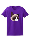 Cute Disgruntled Siamese Cat Womens Dark T-Shirt-TooLoud-Purple-X-Small-Davson Sales