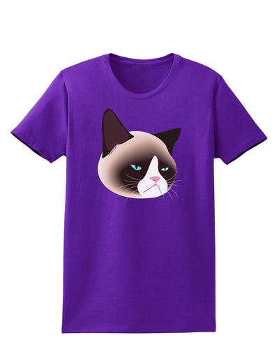 Cute Disgruntled Siamese Cat Womens Dark T-Shirt-Womens T-Shirt-TooLoud-Purple-X-Small-Davson Sales