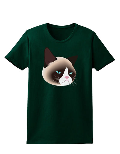 Cute Disgruntled Siamese Cat Womens Dark T-Shirt-Womens T-Shirt-TooLoud-Forest-Green-Small-Davson Sales